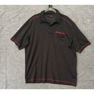 Snap On Tools Polo Logo Shirt Mens Sz XL Black Red Pocket Lightweight
